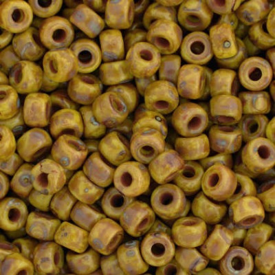 Matubo Round 8/0 Limon Travertin 83120/86805 | Czech Seed Beads