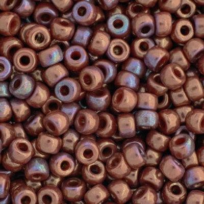 Matubo Round 8/0 Opaque Coral Red Iris Luster 93200 | Czech Beads