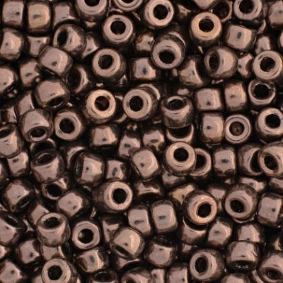 Matubo Round 8/0 Czech Glass Beads Jet Bronze 23980 | 5g