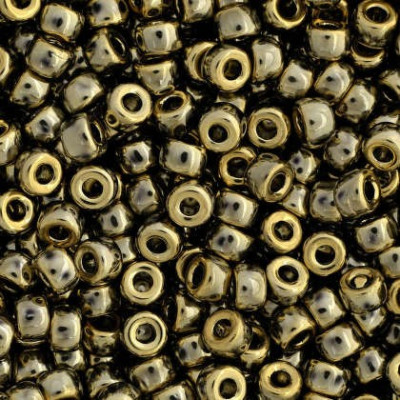 Matubo Round 8/0 Czech Seed Beads Crystal Full Amber 26440