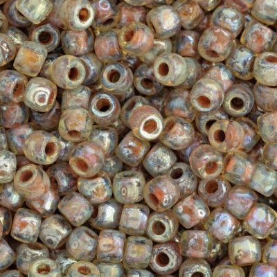 Matubo 8/0 Round Beads Crystal Picasso 00030/43400 | Czech Glass