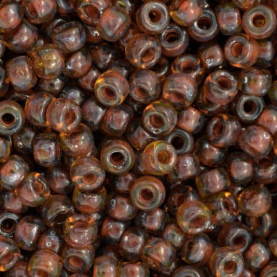 Matubo™ Round 8/0 Amber Picasso 80020/43400 | Czech Beads