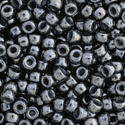 Matubo Round 8/0 Jet Hematite 23980/14400 | Czech Glass Beads