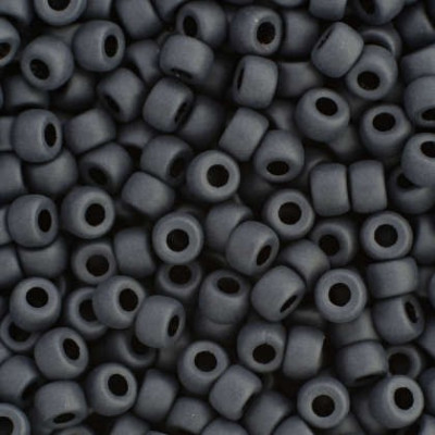 Matubo™ Round 8/0 Czech Glass Beads Jet Matte 23980/84110