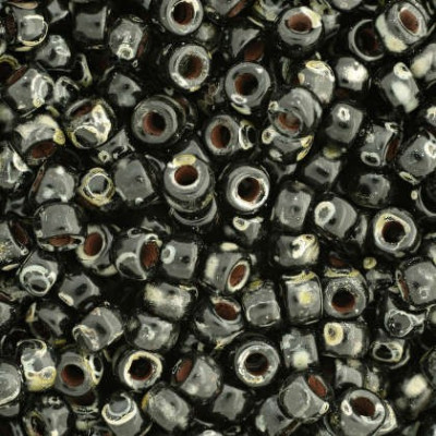 Matubo 8/0 Jet Travertine Dark 23980/86805 | Czech Glass Beads