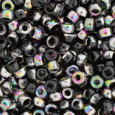 Matubo Round 8/0 Beads Jet Vitrail 23980/28101 | Czech Glass