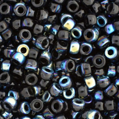 Matubo Round 8/0 Jet AB Czech Glass Beads 23980/28701 | 3.1mm