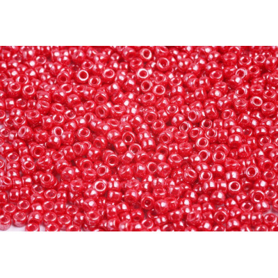 Matubo™ Round 8/0 Opaque Coral Red White Luster 93200/14400