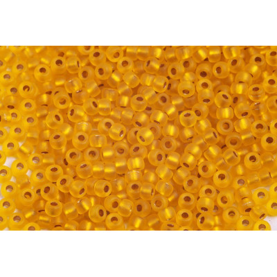 Matubo™ Round 8/0 Amber Matte Bronze Lined 80020/85106 | Glass Beads