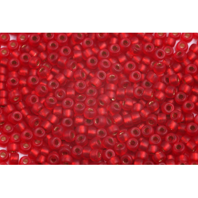 Matubo Round 8/0 Matte Ruby Bronze Lined 90080/85106 | Czech Beads
