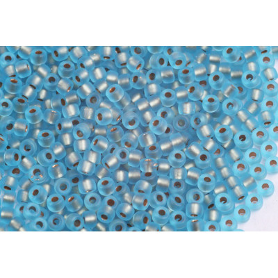Matubo 8/0 Czech Seed Beads Aqua Mat Bronze Lined 85106 | 3.1mm