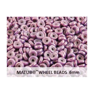 Matubo Wheel Beads 6mm Vega on Chalk 15726 | Czech Glass