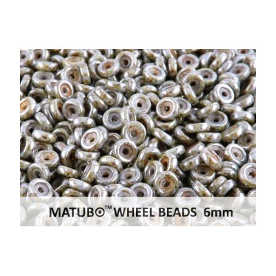 Matubo Wheel 6mm Chalk Blue Glaze 03000/65431 | Czech Glass