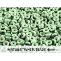 Matubo Wheel Beads 6mm Chalk Green Luster 03000/14459 | Czech Glass