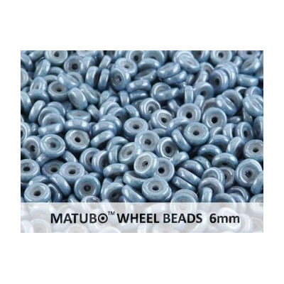Matubo Wheel Beads 6mm Chalk Blue Luster 03000/14464 | Czech Glass