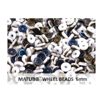 Matubo Wheel 6mm Chalk Azuro 03000/22201 | Czech Glass Beads