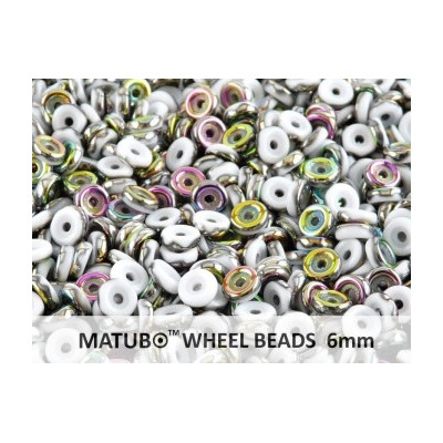 Matubo Wheel 6mm Chalk Vitrail 03000/28101 | Czech Glass Beads
