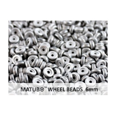 Matubo Wheel Beads 6mm Chalk Full Labrador Mat 27070 | Czech Glass