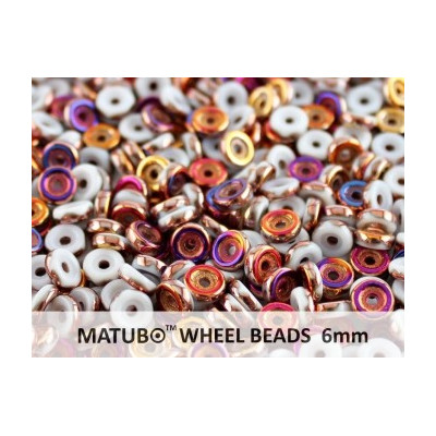 6mm Matubo Wheel Beads Chalk Sliperit 03000/29500 | Czech Glass