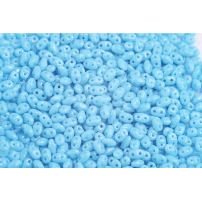 Matubo™ MiniDuo Czech Glass Beads 2x4mm Turquoise Blue 63030