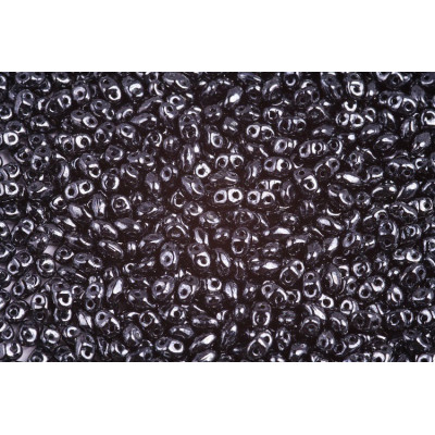 Matubo MiniDuo Beads Jet Hematite 23980/14400 | Czech Glass