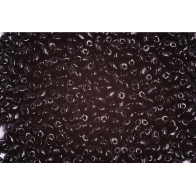 Matubo MiniDuo 2x4mm Jet Black 23980 | Czech Two-Hole Glass Beads