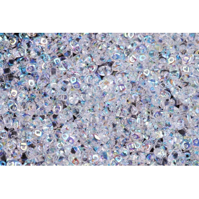 Matubo MiniDuo 2x4mm Crystal AB 00030/28701 | Czech 2-Hole Beads