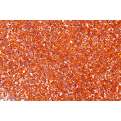 Matubo MiniDuo 2x4mm Crystal Dark Topaz Lined 44889 | Czech Glass