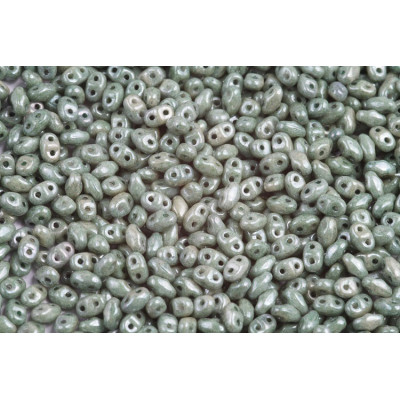 Matubo MiniDuo Chalk Green Luster 03000/14459 | 2x4mm Glass Beads