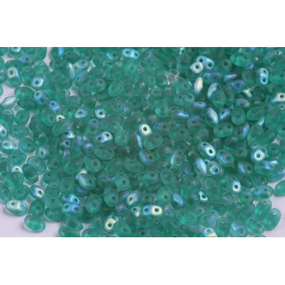 Matubo MiniDuo Emerald AB Matte 50720/28771 | 2x4mm Czech Glass