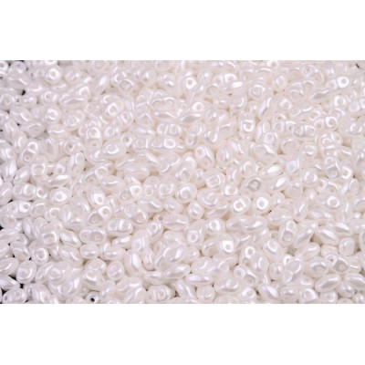 Matubo MiniDuo 2x4mm Pastel Snow White 02010/25001 | Czech Beads
