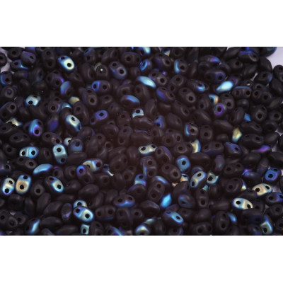 Matubo MiniDuo 2x4mm Jet AB Matte 23980/28771 | Czech Glass