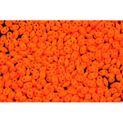 Matubo MiniDuo 2x4mm Alabaster Orange Neon 25122 | 2-Hole Beads