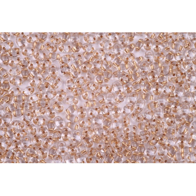 Matubo MiniDuo 2x4mm Crystal Bronze Lined 00030/68106 | Czech Beads