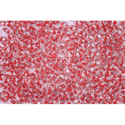 Matubo MiniDuo 2x4mm Crystal Red Lined 00030/44893 | Czech Glass
