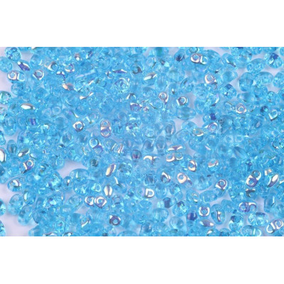 Matubo MiniDuo 2x4mm Aquamarine AB 60020/28701 | Czech Glass Beads