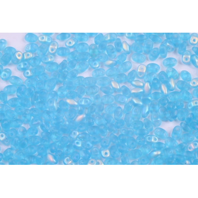 Matubo MiniDuo Aquamarine AB Matte 2x4mm 60020/28771 | Glass Beads