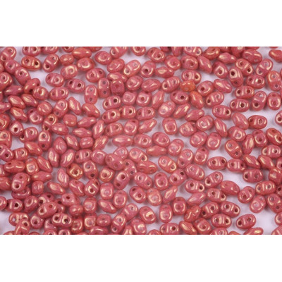 Matubo MiniDuo 2x4mm Chalk Ruby Luster 14497 | Czech Glass