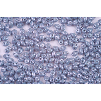 Matubo MiniDuo Beads 2x4mm Chalk Blue Luster 14464 | Czech Glass