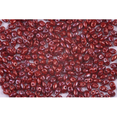 Matubo MiniDuo 2x4mm Coral Red Nebula 93200/15001 | Glass Beads