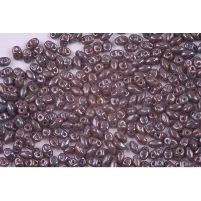Matubo MiniDuo 2x4mm Opaque Grey Nebula 15001 | Glass Beads