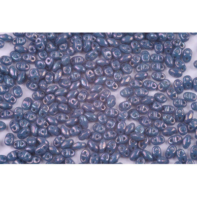 Matubo MiniDuo 2x4mm Turquoise Blue Nebula 15001 | Czech Glass