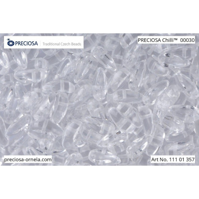 Preciosa Chilli Beads 4x11mm Crystal 00030 | Czech Glass Beads
