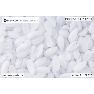 Preciosa Chilli 4x11mm White Alabaster 02010 | Czech Glass Beads