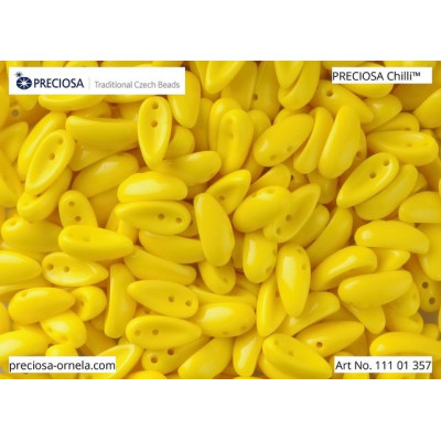 Preciosa Chilli Beads 4x11mm Yellow Opaque 83120 | Czech Glass