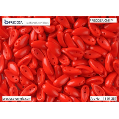 Preciosa Chilli Beads 4x11mm Red Opaque 93180 | Czech Glass
