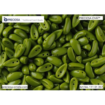 Preciosa Chilli Beads Olivine Opaque 53420 4x11mm | Czech Glass
