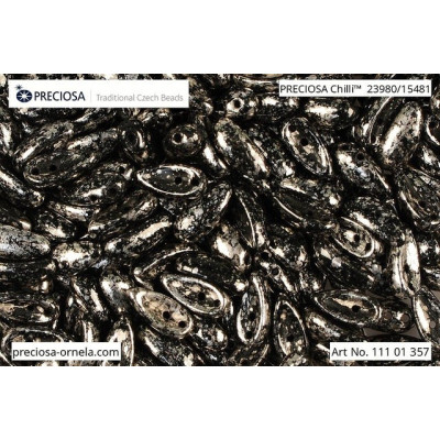 Preciosa Chilli Beads 4x11mm Black Yellow Terracotta 23980/15481