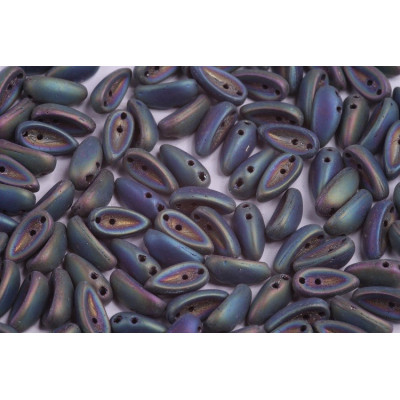 Preciosa Chilli 2-Hole Beads Matte Green Iris 23980/21155 | 4x11mm