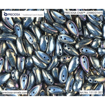 Preciosa Chilli Beads 4x11mm Black Brown Iris 23980/21415